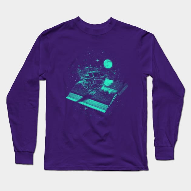 Crossing the Rough Sea of Knowledge Long Sleeve T-Shirt by nicebleed